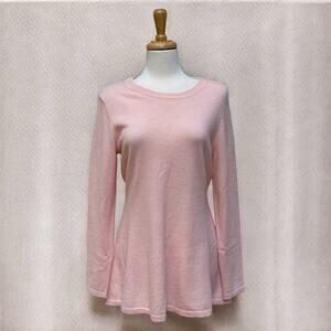 Isaac Mizrahi 100% Cashmere Sweater Tunic Sz S Pink Crew Neck Preppy Classic